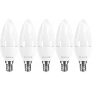 Набор светодиодных LED ламп MAXUS GLOBAL: свеча 5W E14 5 штук